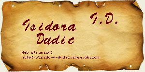 Isidora Dudić vizit kartica